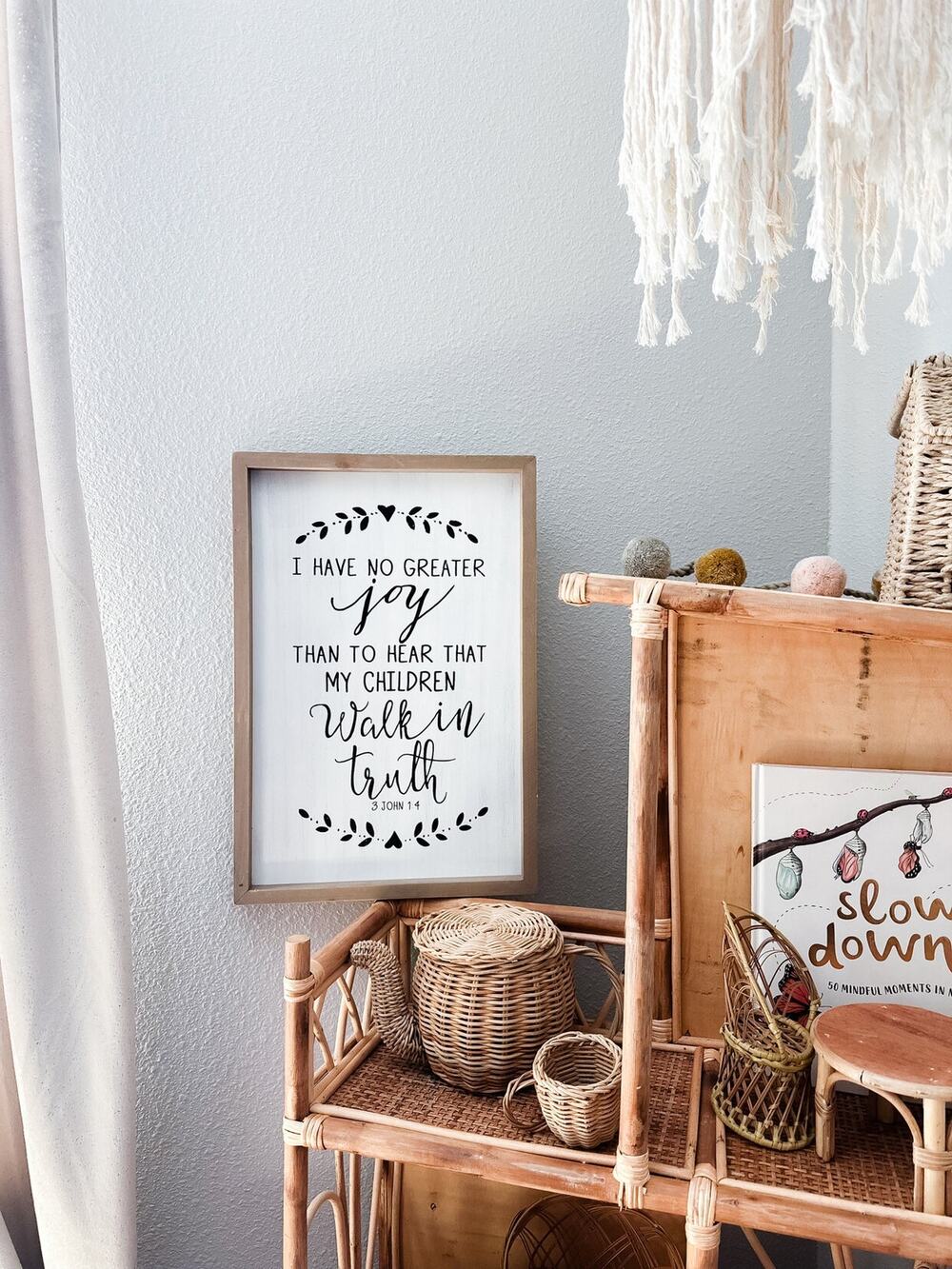 I Have No Greater Joy Framed Wall Nursery Playroom Bible Verse Sign